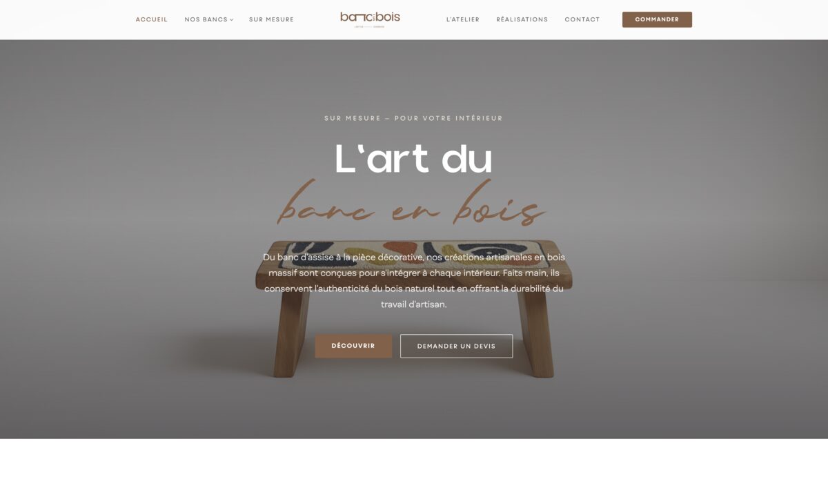 Aperçu du site Banc-en-Bois.fr réalisé par WebyGO