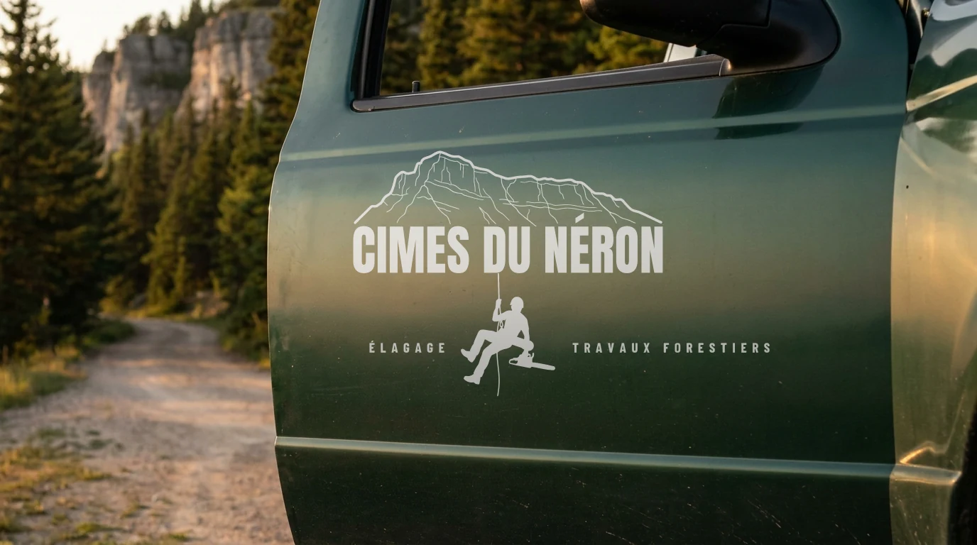 Le logo appliqué sur la portière du véhicule d'intervention