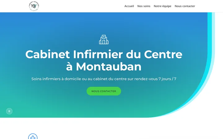Page d’accueil du site du Cabinet infirmier du Centre à Montauban