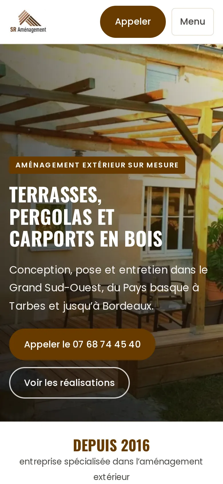 SR Aménagement sur téléphone
